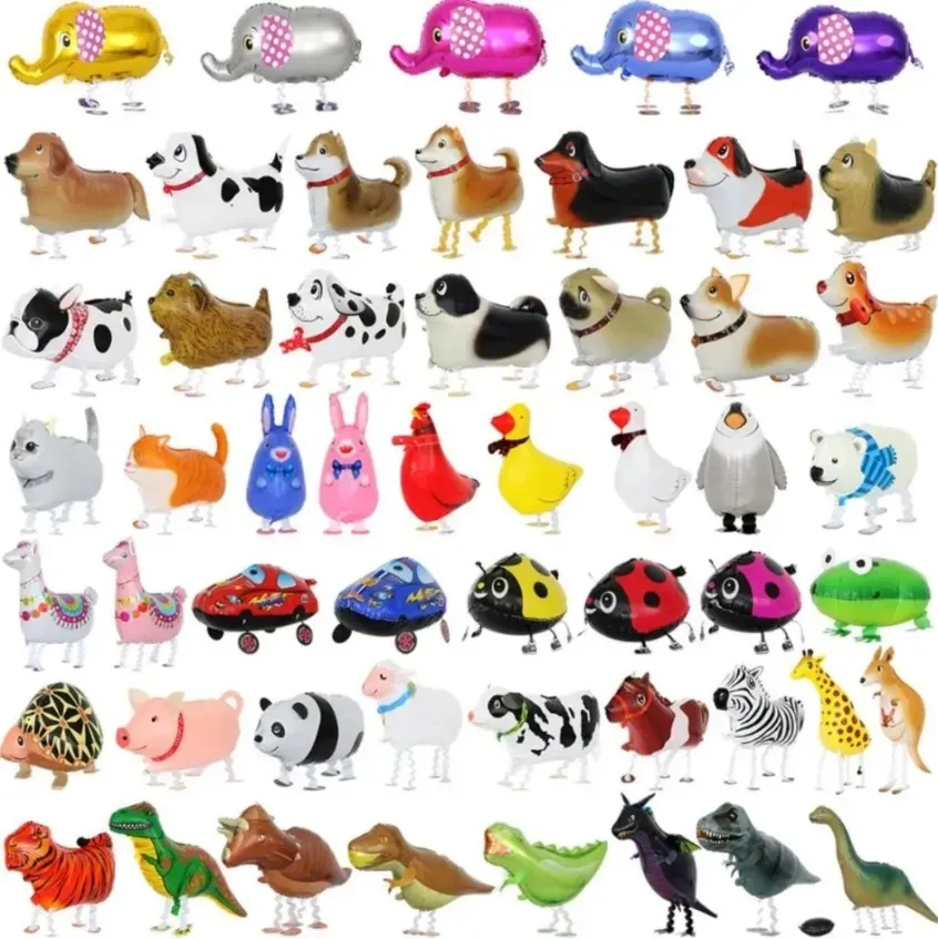 Decorations Cute Walking Animal Helium Balloons Cat Dog Dinosaur Air Ballons Birthday Decorations Kids Adult Event Party Decor Balloon FY3220 tt1219