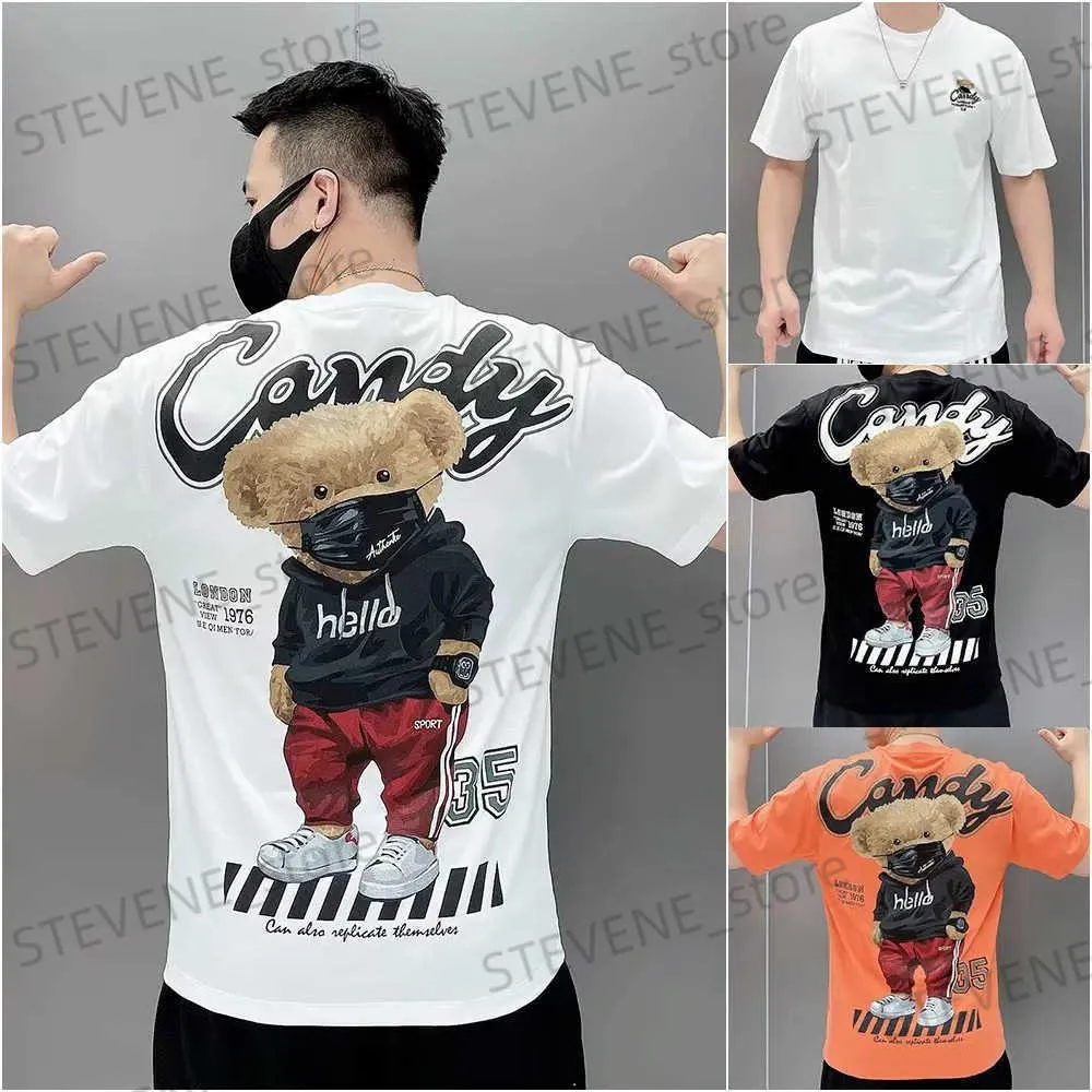 Men's T-Shirts Summer Men's T Shirt Japan Fashion Harajuku Print Half Sleeves Tops Tees Men Streetwear Trend Men Clothing Cotton T Shirts Men T231219