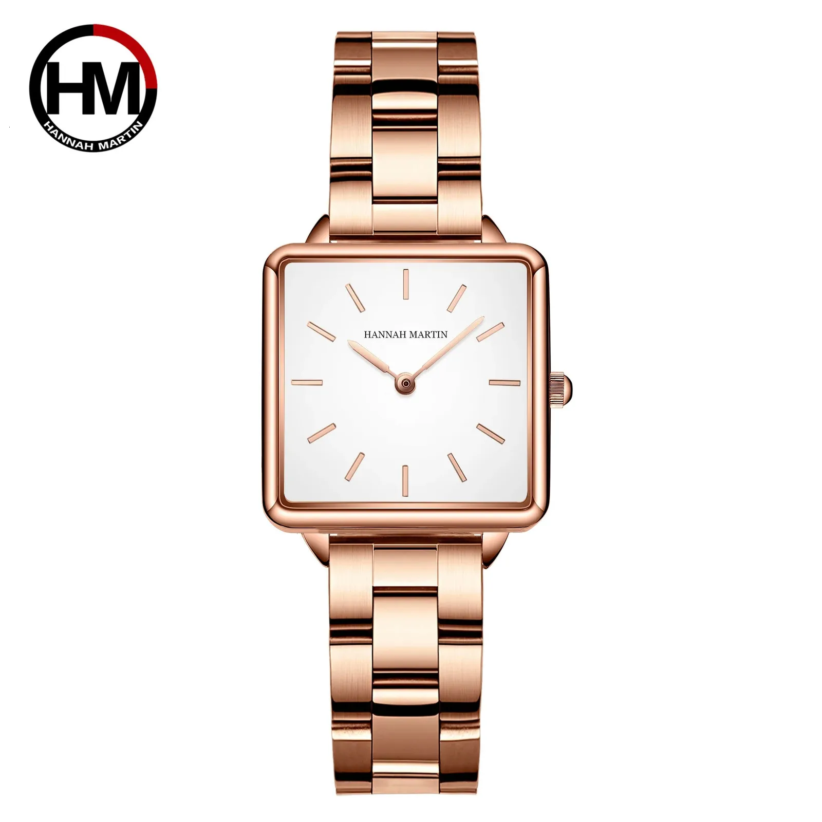 Andere horloges Japan Movement Drop Dames Rose Gold Simple Fashion Casual Brand Horloge Luxe Lady Square Relogio Feminino 231219