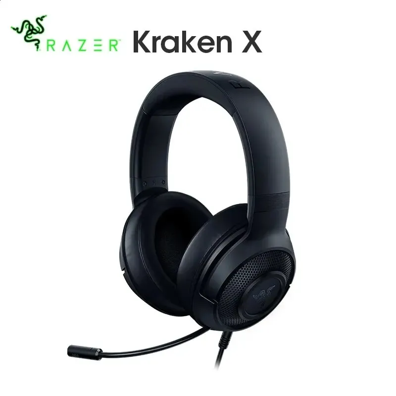 Écouteurs pour téléphones portables Kraken X Gaming Headphone 7.1 Surround Sound Casque avec microphone cardioïde pliable 40mm Driver Unit Headphones 231218