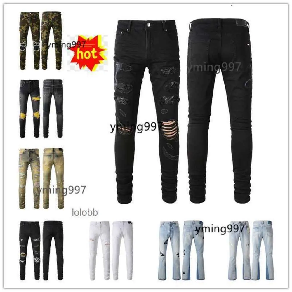 Biker 2023 Hosen Neuankömmlinge Löcher Amari Amirl Jeans Amirlies Jean Am Amis Lila Imiri Amiiri Hosen Herren COOLGUY Luxus Designer Denim Man Clo HGCK