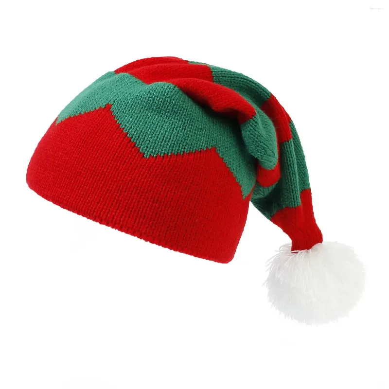 Boinas unissex adulto acrílico Jacquard Beanie para chapéu de Natal para crianças com pom