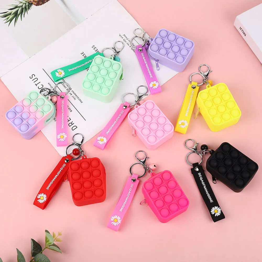 2021 New Silicone Coin Purse Mini Cute Stress Reliever Fidget Toys Keychain for Women and Men