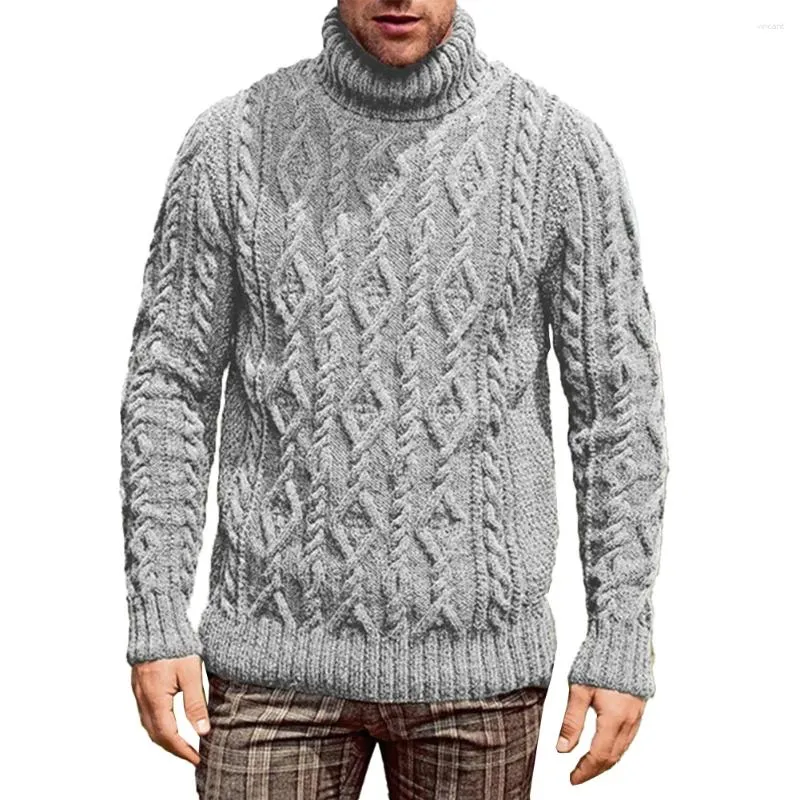 Herrenpullover Modischer Winter-Rollkragenpullover mit langen Ärmeln in Grau/Marineblau/Dunkelgrau/Armeegrün