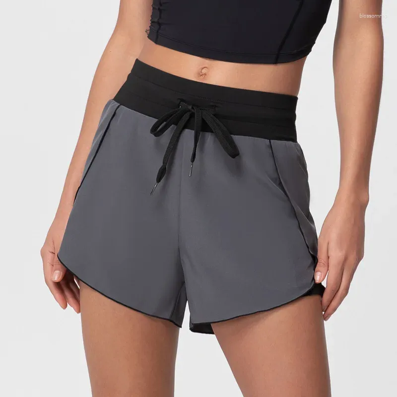 Shorts pour femmes séchage rapide sport taille haute contraste Yoga Fitness pantalon course Tennis Mini