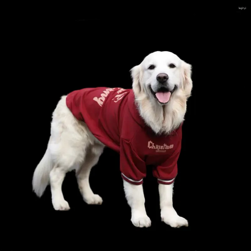 Roupas de cachorro roupas de cachorro outono inverno grande capuz quente golden retriever natal para cães grandes traje