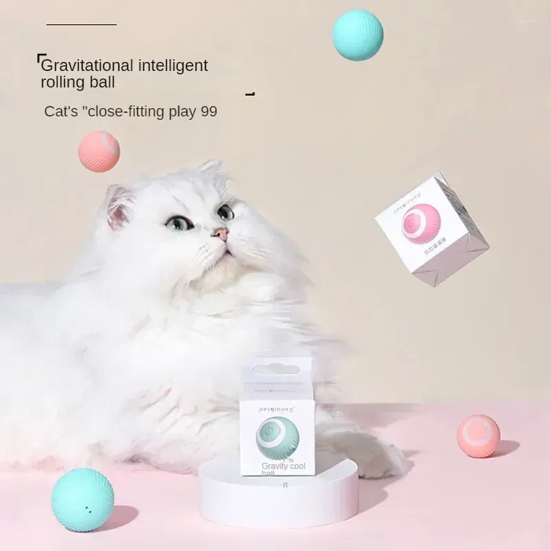 Cat Carriers Electric Ball Toys Automatyczne toczenia inteligentne interaktywne dla kotów trening samodzielny kotek Kitten.