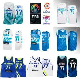 CUSTOM Luka Doncic 77 Slovenia Basketball Jersey 3 Goran Dragic 10 Mike Tobey 11 Jaka Blazic 30 Zoran Dragic 8 Edo Muric Printed 2023 Euro B