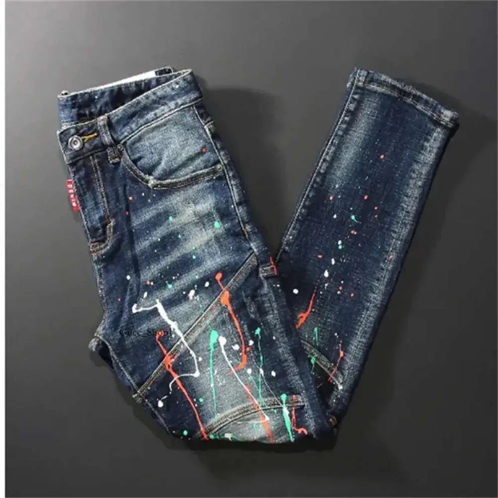 2023 Designer Mens Amires Jeans Hip-Hop Fashion Zipper Hole Wash Jean Pants retro gescheurde vouw stiksel mannen designer jeans voor herendenim 841