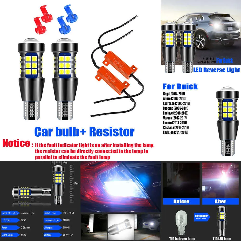 Nowe światła dekoracyjne 2PCS W16W T15 921 Canbus LED LED LED Light