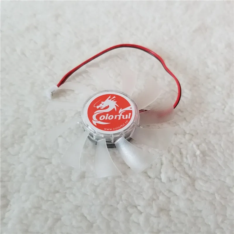 Graphics Video Card Fan 5.5cm 12V 2Pin Adapter Clear Leaves for PC Chassis Graphics Card