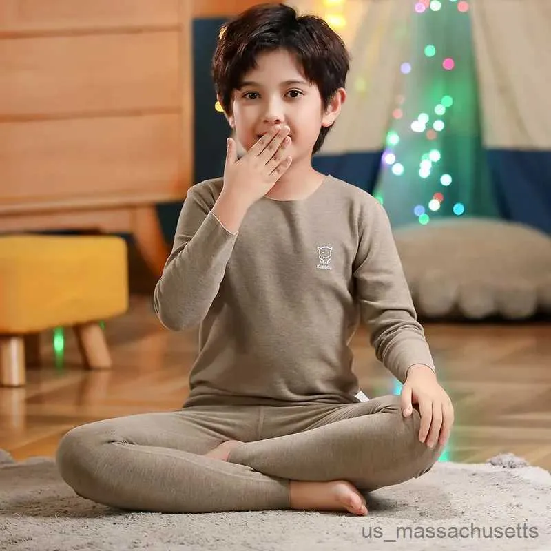 Pigiama Autunno Inverno Completo intimo termico Completi per ragazze Completi per pigiama per ragazzi Bambino Nessuna traccia Indumenti da notte caldi