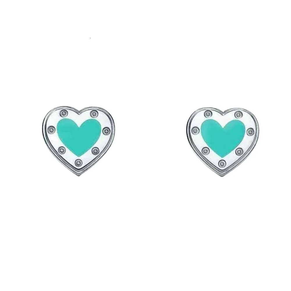 Tiffanyes Earrings Designer Jewelry Women Original High Quality Stud Sterling Silver Heart-shaped Series Classic Fashion Earrings