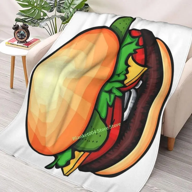 Couvertures Burger ! Couverture imprimée en 3D, décoration pour canapé, chambre à coucher, cadeau de noël pour enfants et adultes