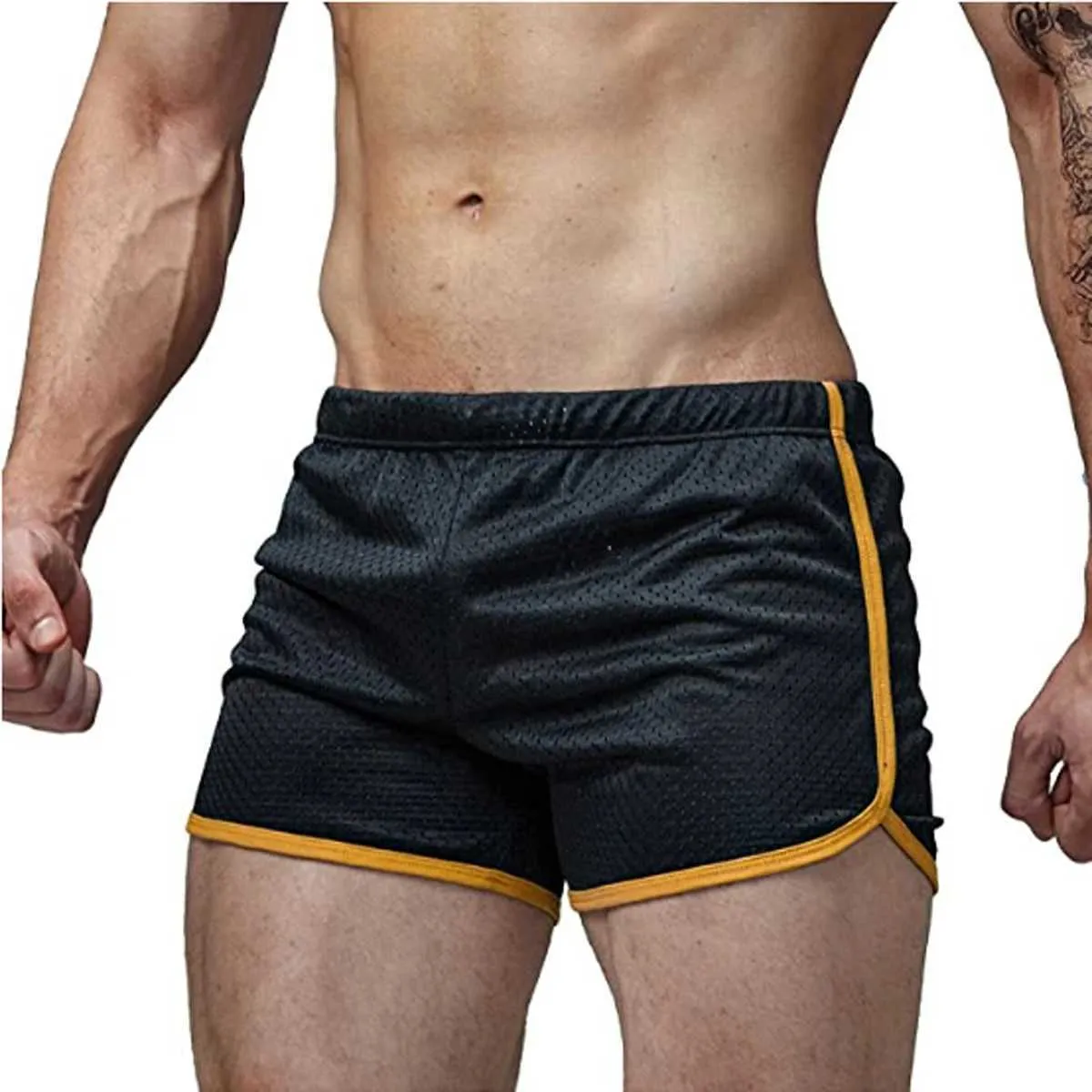 Underbyxor helt nya mäns korta snabba torra shorts strandkläder träning gym sport kör fitness 2020 casual elastic dragstring mesh shortsl1218
