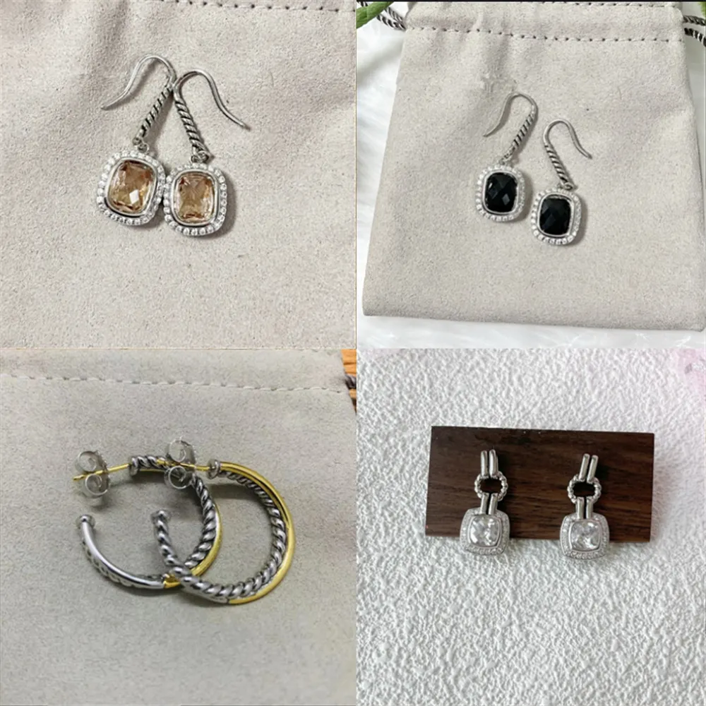 Venda rápida Dy ear Stud designer moda jóias mulheres brinco de luxo frete grátis gancho torcido fio fivela brincos em prata esterlina 14k colar banhado a ouro