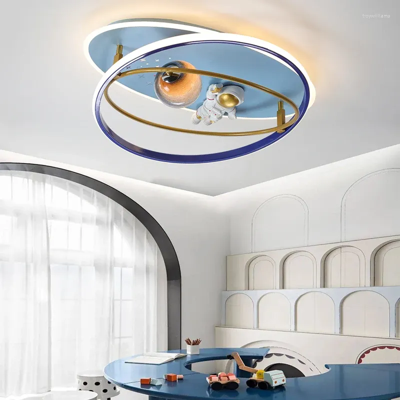 Plafondverlichting Led Kinderkamer Cartoon Creatieve Astronaut Lamp Moderne Jongen Meisje Slaapkamer Thuis Binnenverlichtingsarmaturen