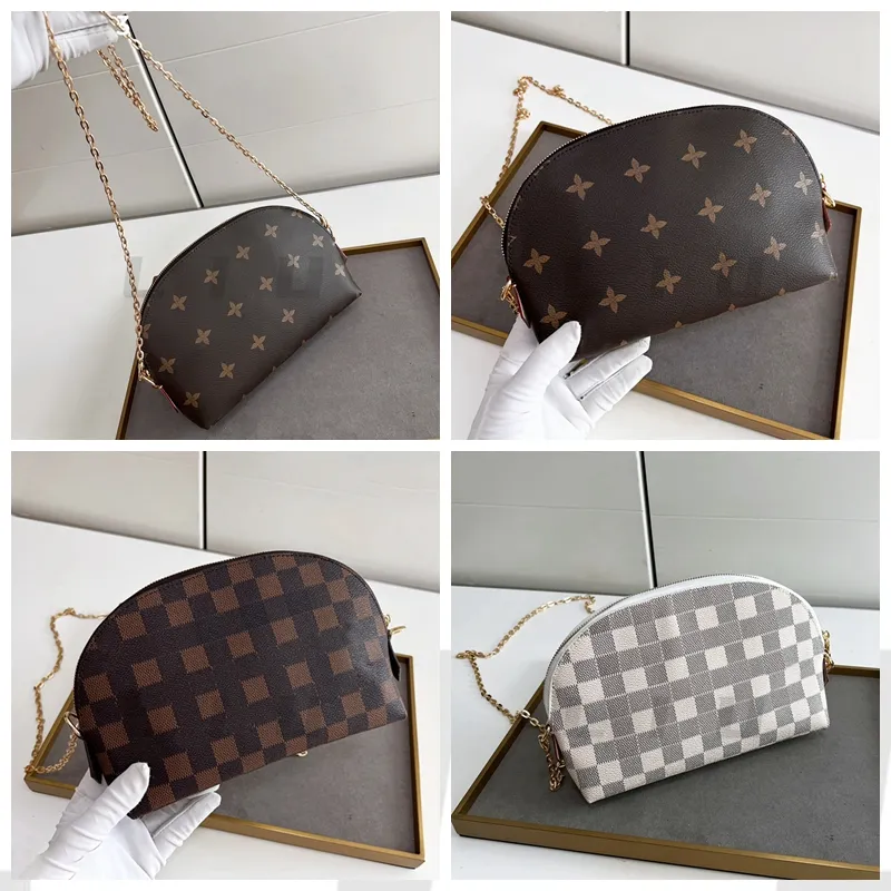 Women s Designer Leather Crossbody Bag Medium Sized Clutch Purse with Unique Shell Design Poch Ette Main Femme Shoulder Bag