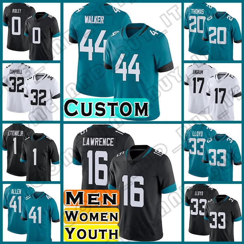 16 Trevor Lawrence Fußballtrikot 44 Travon Walker Travis Etienne ...