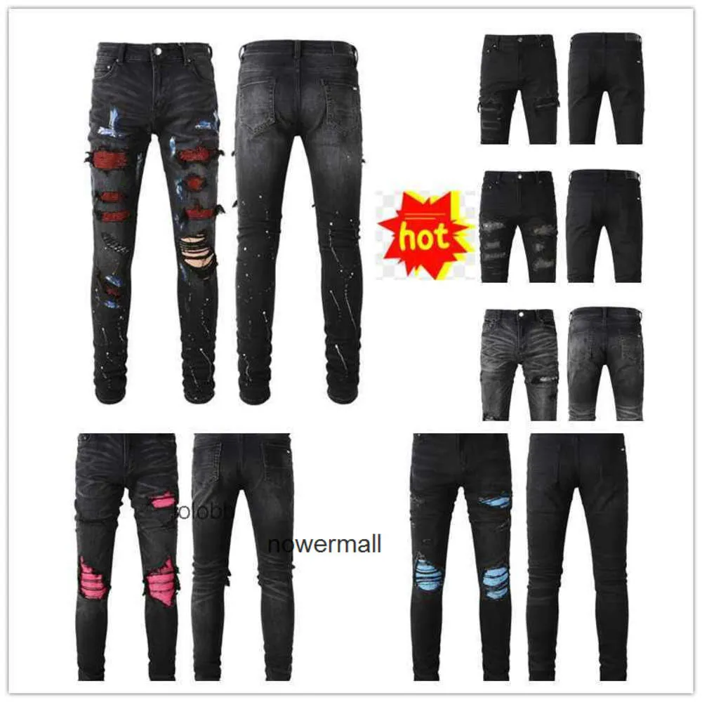 Byxor amari amirl amirlies am coolguy amis imiri amiiri ny cyklist ankomster herr lyxdesigner man denim jeans hål byxor clot jean mb36