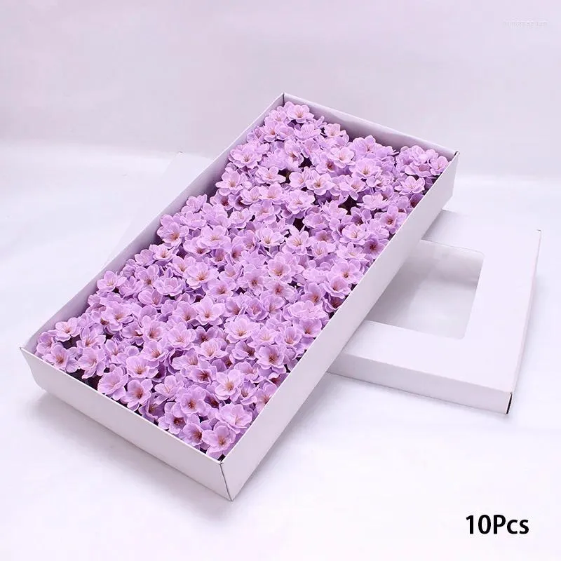 Decorative Flowers 10Pcs DIY Artificial Flower Soap Head Forever Wedding Bouquet Cherry Blossom Hand Holding