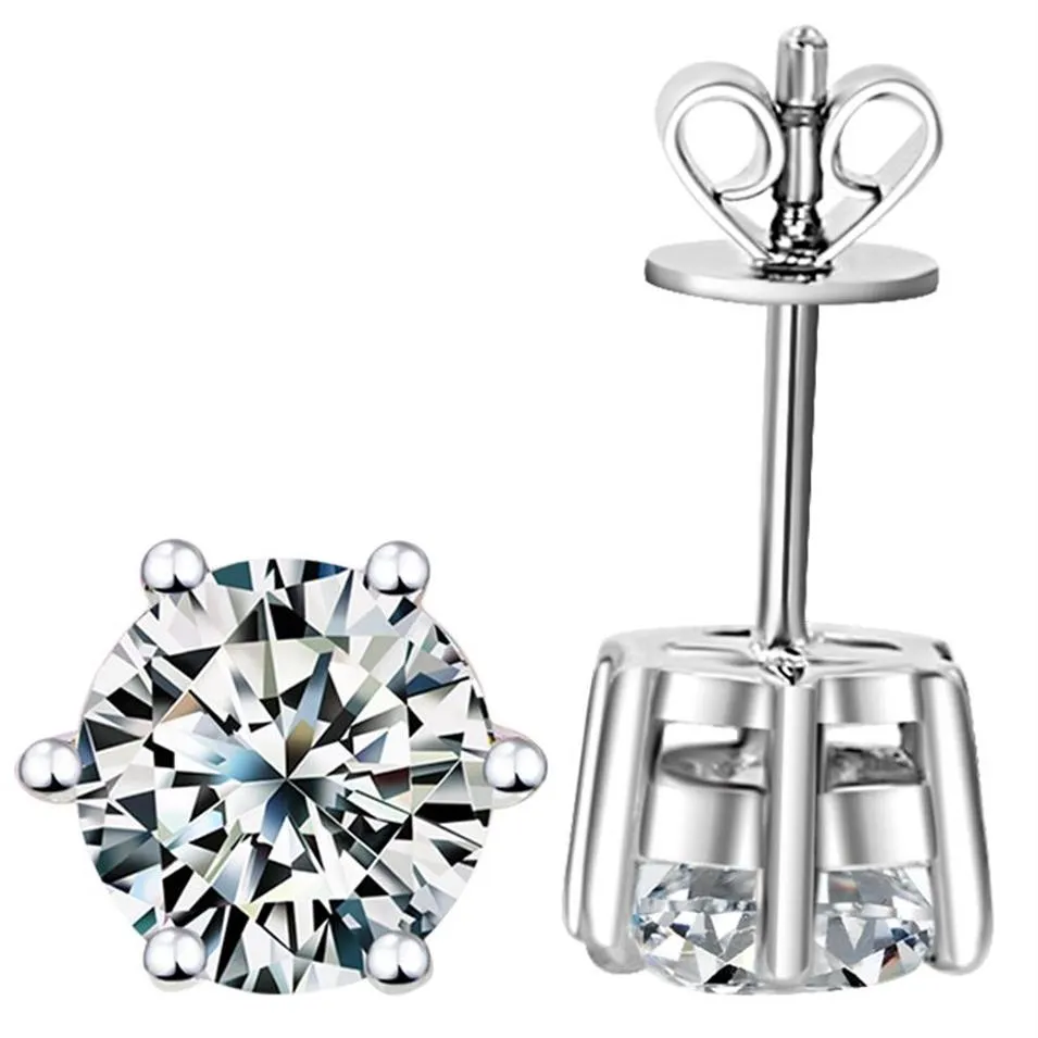 D F Colorful Moissanite Earrings 9k 14k 18k Silver Inlaid Rmantic Snowflake Design Timeless Sparkling Stud Earrings with Certifi323S