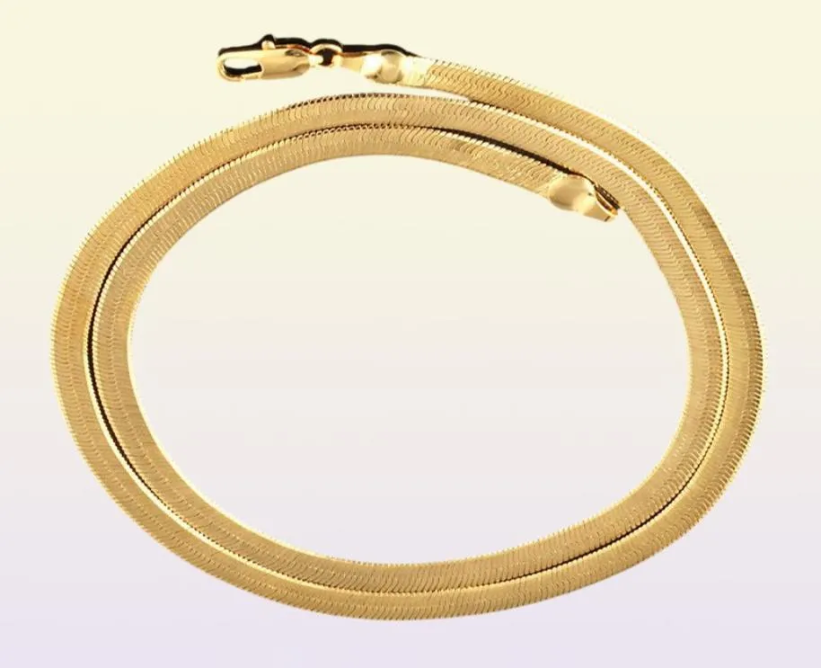 Zincirler 3/4/7mm genişliğinde vintage kemik kolyesi kadınlar için erkekler düz balıksırtı zinciri chokers altın dolu Miami mücevher hediyeleri6480243