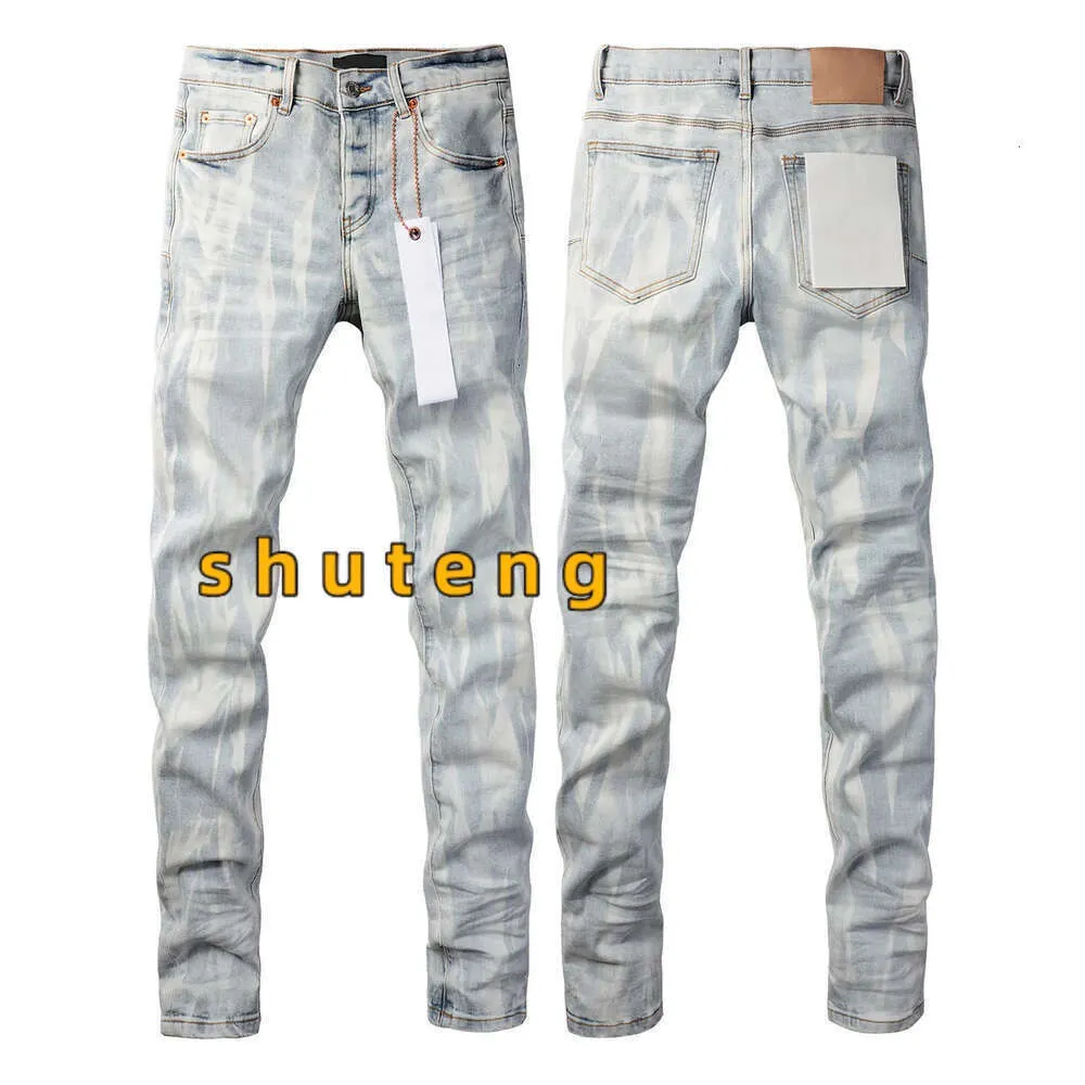 Diseñador Jeans para hombre Pantalones vaqueros morados High Street Ksubi Hip Hop Ripped High Street Brand Patch Hole Denim Straight Fashion 701