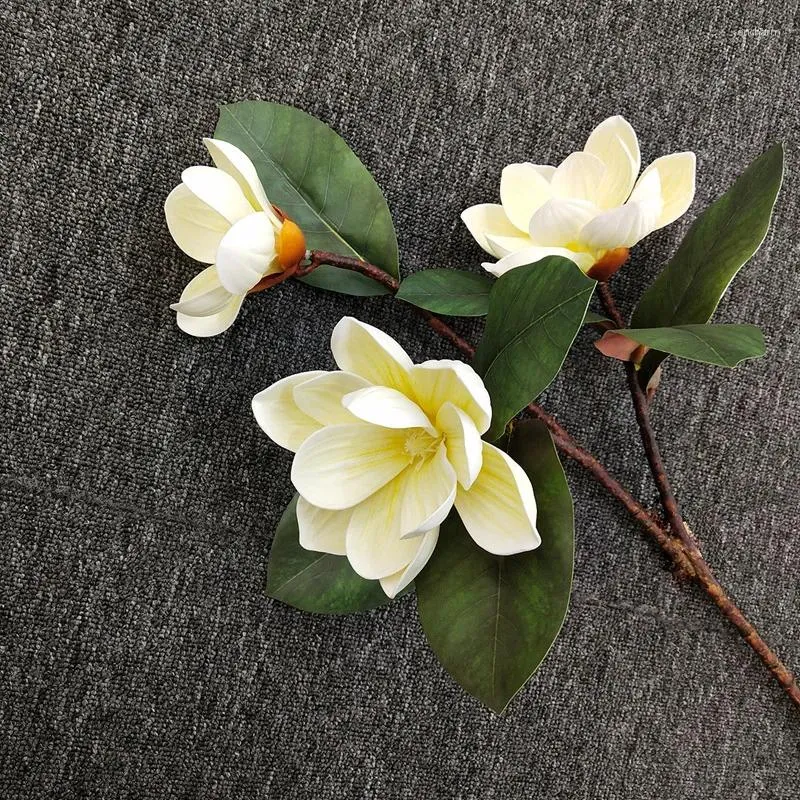 Fiori decorativi 72 cm Real Touch Bouquet da sposa artificiale Festa di nozze Decorazioni per piante domestiche Paesaggistica Grande fiore di magnolia