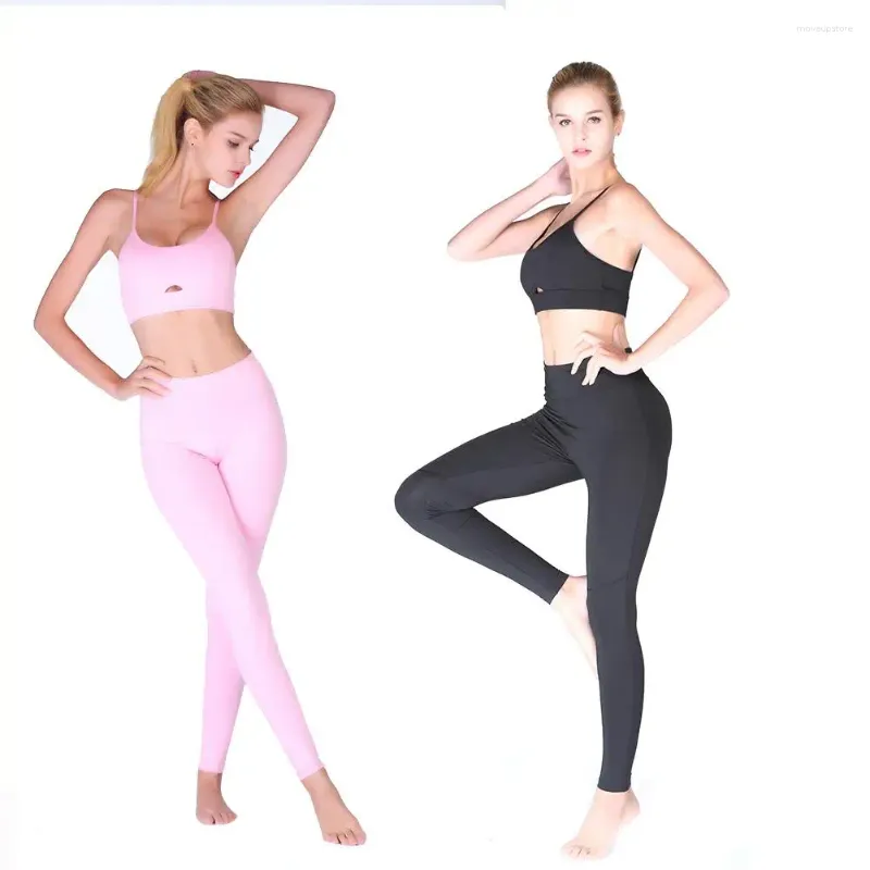 Yoga Kıyafetleri Seksi Camisole Spor Seti Kadın Fitness Giyim Kadın Salyaç Taytlar Yastıklı Push Strappy Sutu Takımlar