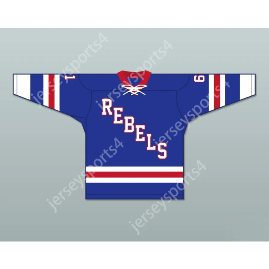 مخصص Roanoke Valley Rebels 61 Blue Tie Down Hockey Jersey New Ed S-M-L-XL-XXL-3XL-4XL-5XL-6XL