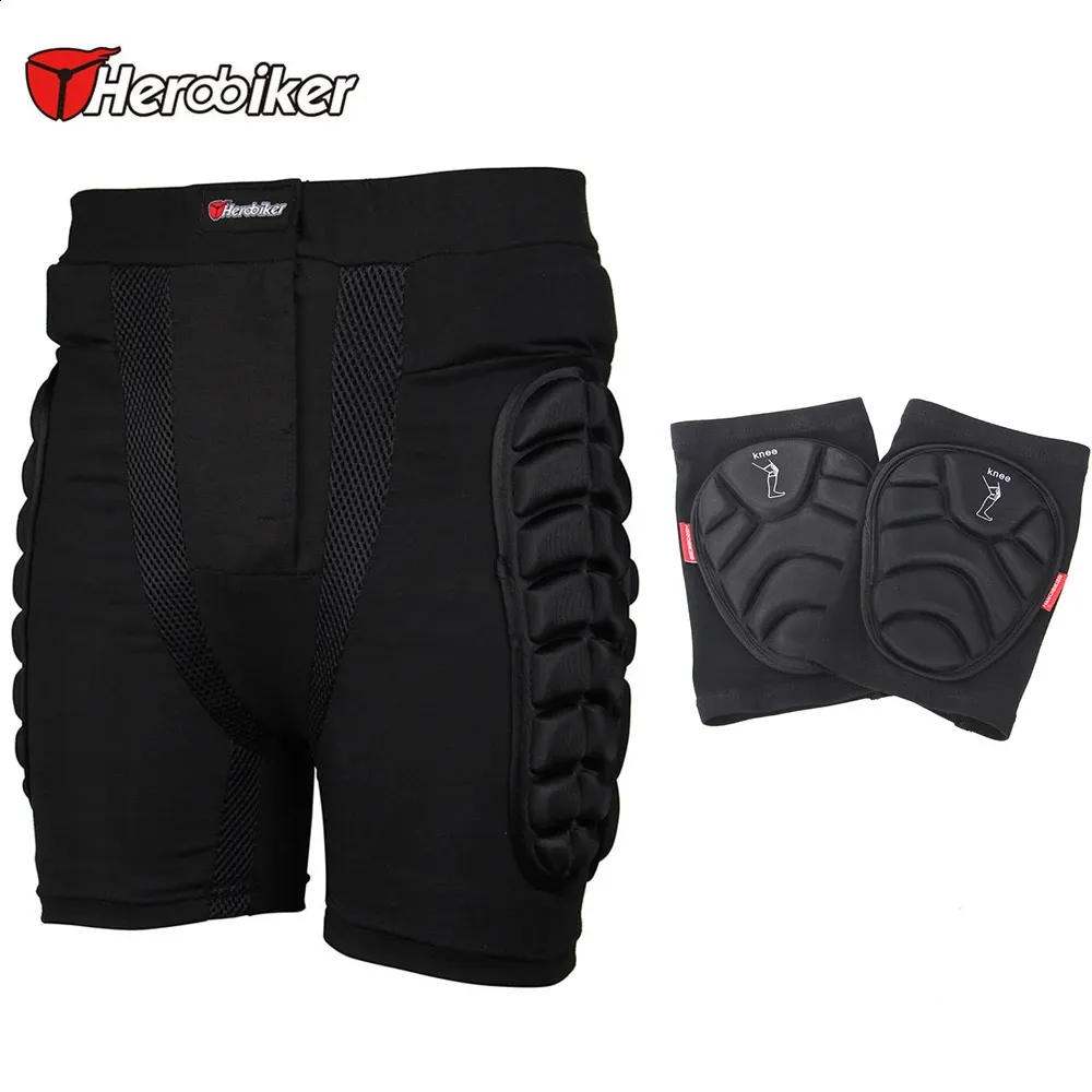 Short rembourré de ski HEROBIKER Pantalon court de ski d'hiver Protecteur de hanche Short de protection pour patins à neige Pantalon de protection pour moto Genouillères 231218