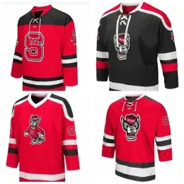 CUSTOM Jerseys NCAA Mens NC State Wolfpack Black Mr. Plow Wolfhead Hockey Jersey College wear Embroidery Stitched Customized Name Any Number