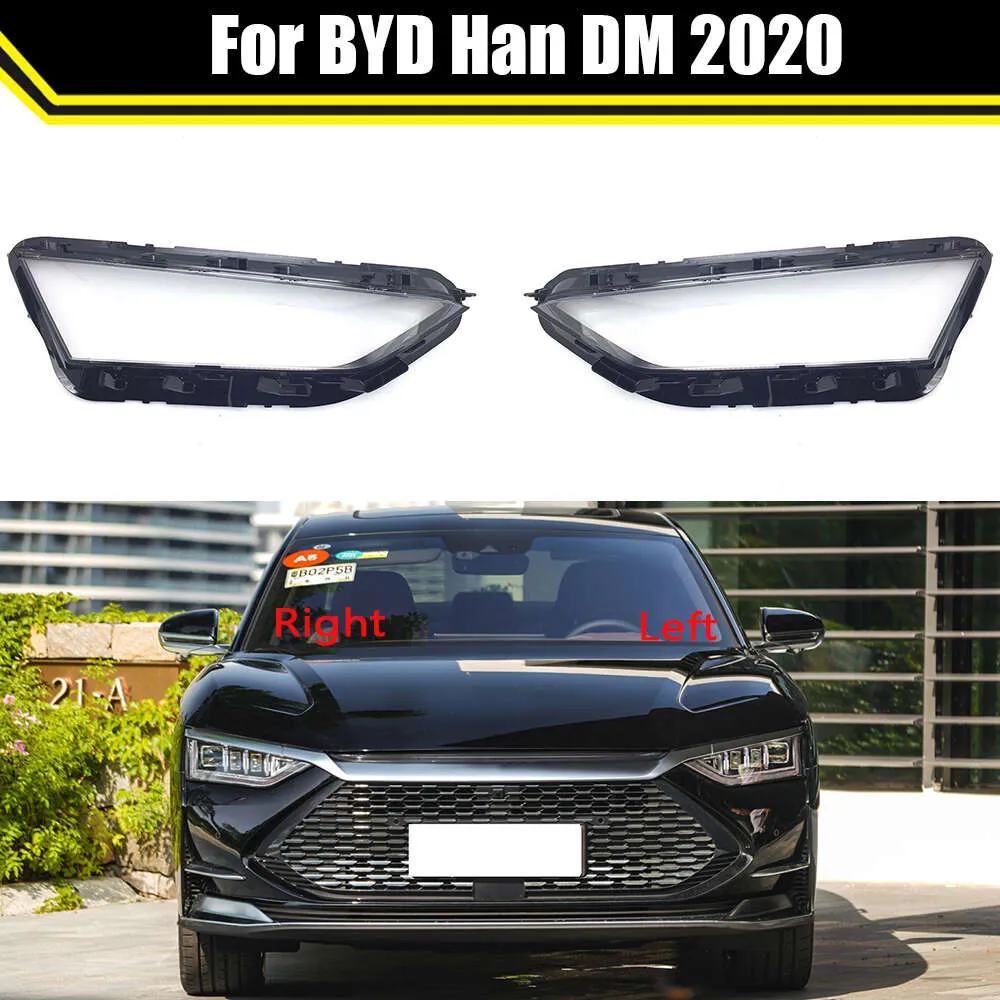 Luz da cabeça automática para byd han dm 2020 caronteiro tampa do farol de vidro lente de vidro caixa caixa de farol de farol