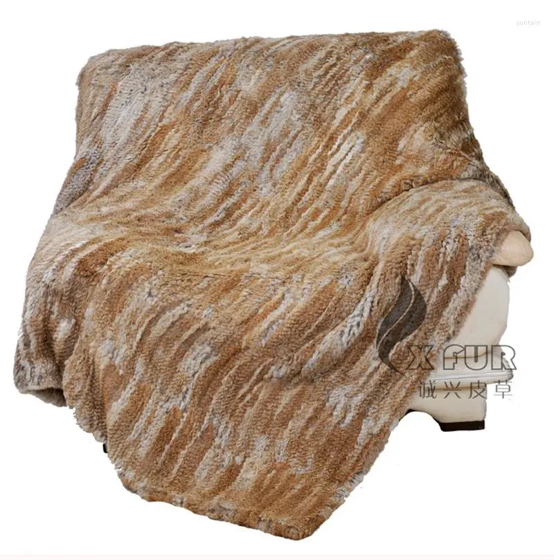 Blankets CX-D-15/Z 218x218cm Custom Made Fur Knitted Home Carpet Blanket