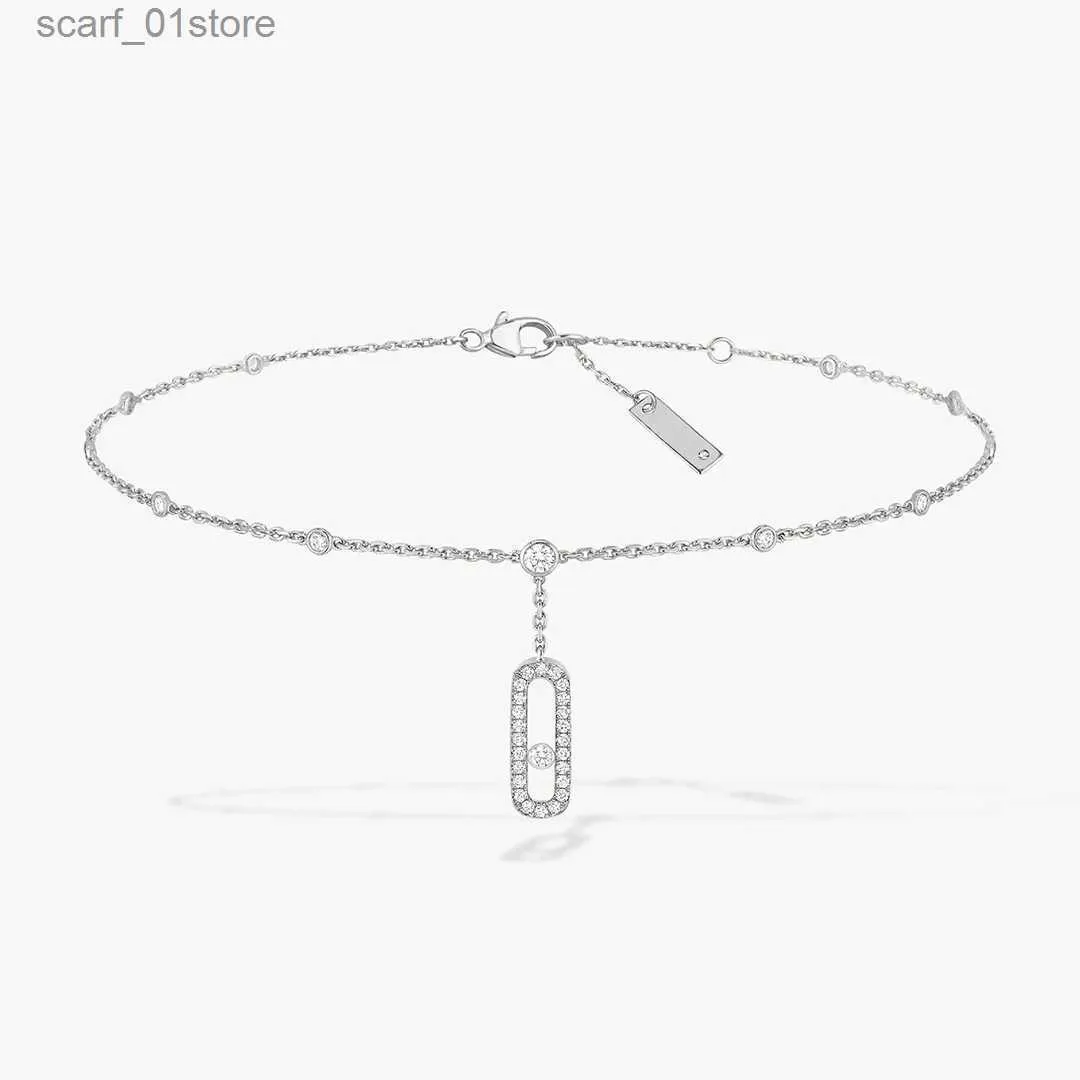 Bracelets de cheville de marque de luxe en argent s925 avec diamant unique pour femme, veuillez ouvrir la vidéo pour en voir plusL231219