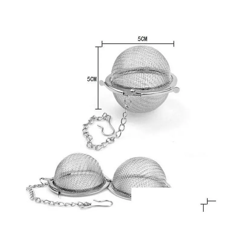 Koffie Thee Gereedschap Ups Nieuwe roestvrijstalen bolvergrendeling Kruidenbalzeef Mesh zetgroep Filter Zetgroep Droplevering Huis Tuin Kitc Dhry1