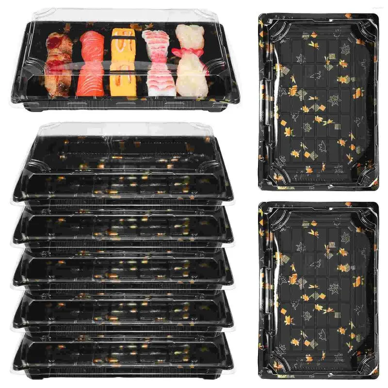 Take Out Containers Disposable Sushi Serving Tray Food Boxes Rectangle Sandwich Salad Dessert Bowl Meal Prep