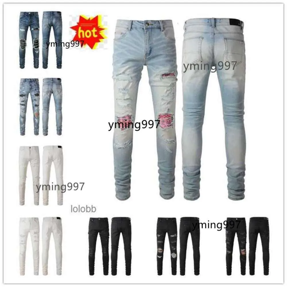 Nya ankomster amari amirl amirlies am amis imiri amiiri herr lyxdesigner denim jeans hål byxor jean coolguy cyklist byxor man 2024 kläder so2k