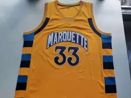 rare Basketball Jersey Men Youth women Vintage #33 Jimmy Butler 33 Marquette Yellow High School College Size S-5XL custom any name or number