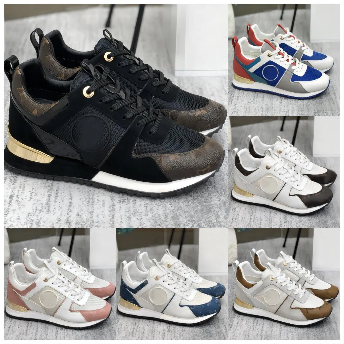 Kör bort sneakers designer kvinnor män mesh abloh retro sneaker plattform kalv läder casual skor snörning löpare utomhus tränare sko