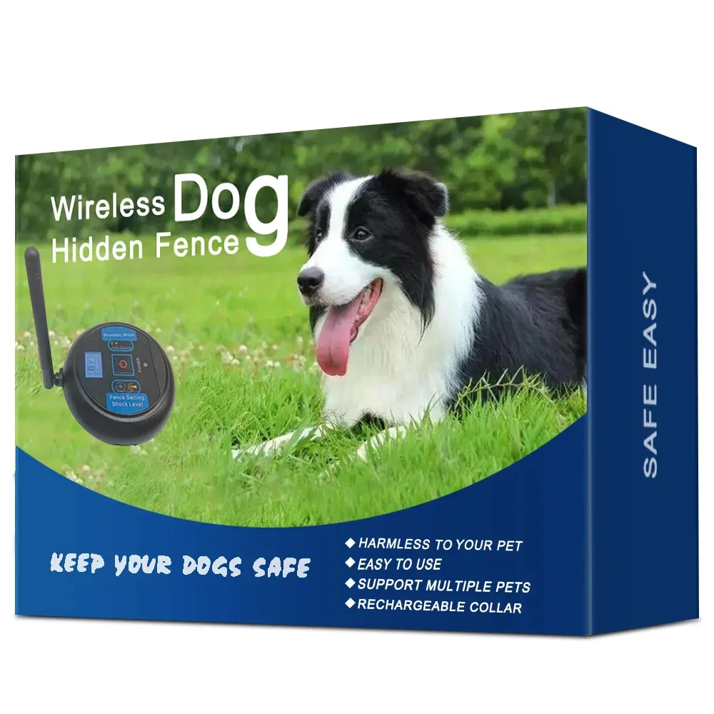 Anderer Hundebedarf, kabelloser Zaun mit wasserdichtem Halsband, Haustier-Rückhaltesystem, verstellbare Stoßvibration, 200 m, für Hunde aller Größen, 231218