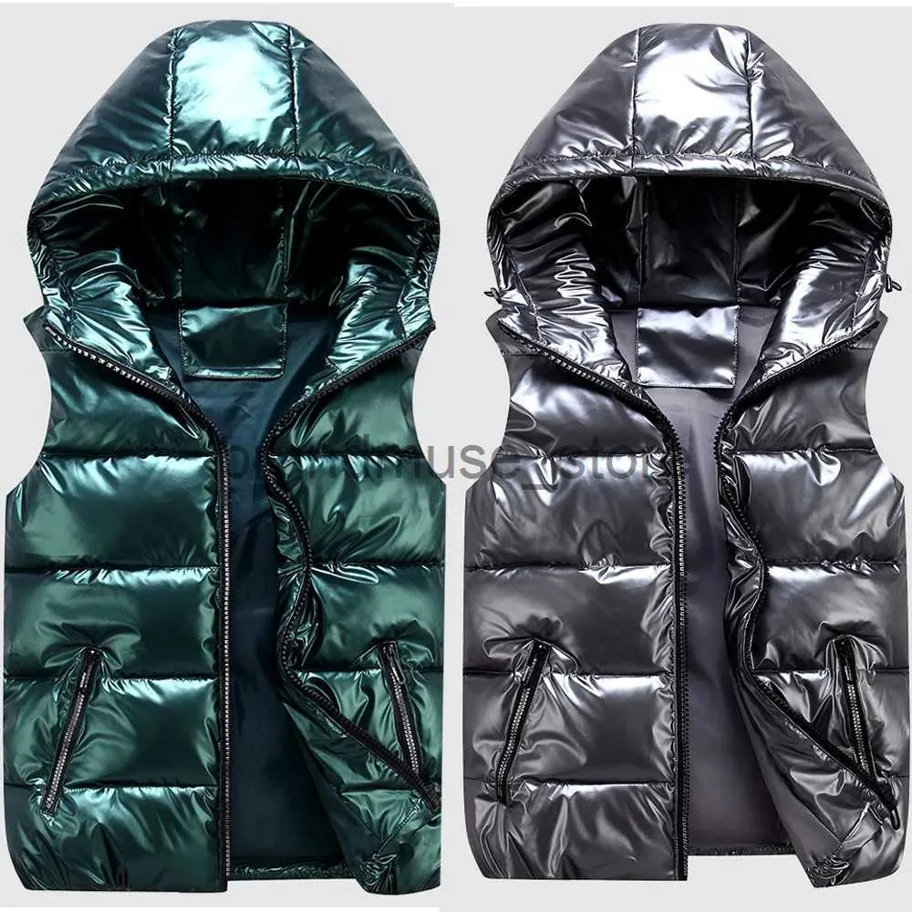 Frauen Pelz Kunstpelz Winter Westen Mit Kapuze Glänzend Neue Helle Farbe Weste Gepolsterte Jacke Ärmellose Weibliche Weste Student Warme jacke Eltern-kind J231219