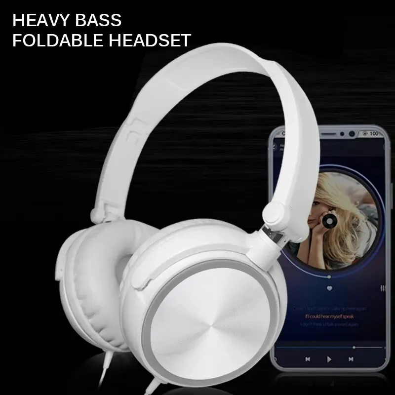 Cell Phone Earphones Wired Headphones 3 5mm Bass Stereo Foldable With Microphone Adjustable Headphones Suitable For Pc Mp3 Mobile Headphones 231218