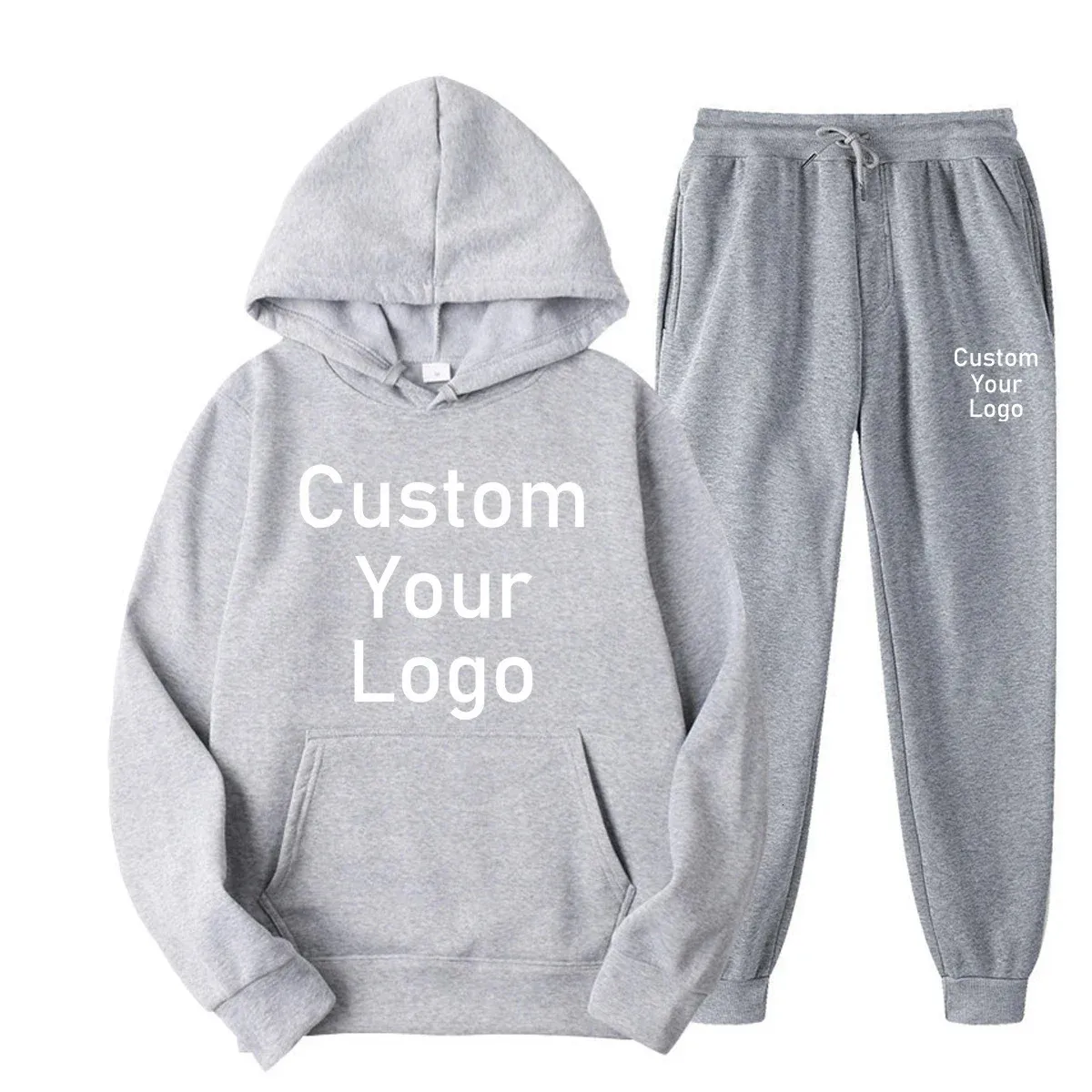 Fatos de treino feminino personalizado pulôver hoodie conjunto masculino e impresso moletom moletom 2 conjuntos de roupas esportivas pode ser atacado 231219