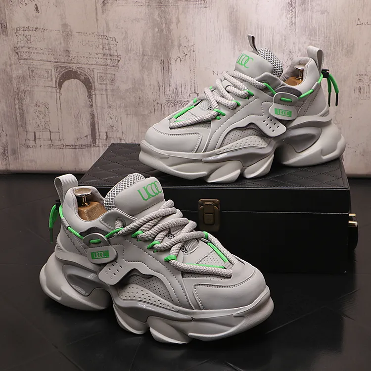 Pure White Mens Sneakers Casual Athletic Conforce Korean Fashion Sports Chunky Shoes Harajuku Platform Vulkaniserade manliga skor