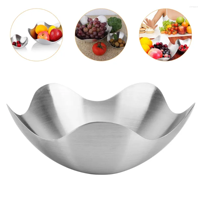 Servis uppsättningar 1 st torkad frukt Tray Holder Fruit Snack Dish Home Table Seary (Silver)