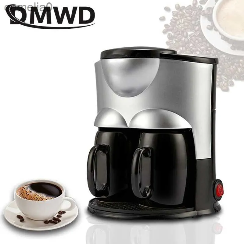 Producenci kawy DMWD 1/2 filiżanki gospodarstwa domowego kroplowe producent kawy Automatyczny amerykańska maszyna do kawy Mini Teapot Portable Cafe Producent z biurem 220VL231219