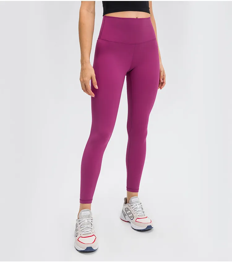 lu lu yoga align women leggingsプッシュソフトハイウエストポケットシームレスヒップリフトエラスティックレギングカジュアルジョギングパンツD