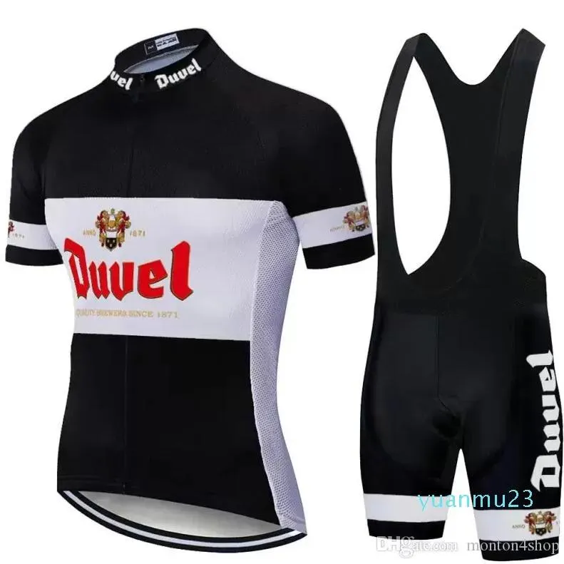 Сета Duvel Beer Men Men Men Cycling Jersey Set Red Pro Team Cyming Clothing 9D гель -воздушная колодка MTB Road Mountain Bike Wear Racing 11 Bike S